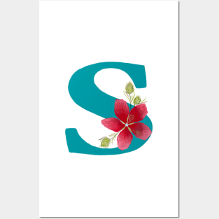 Fonts n Flowers with the Letter S by MarcyBrennanArt Posters and Art